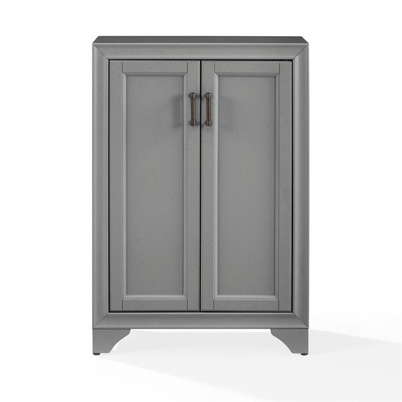 Crosley Furniture Tara Modern Wood Accent Cabinet in Distressed Gray
