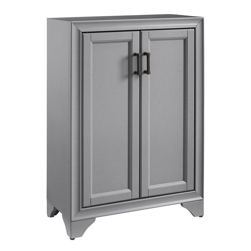 Crosley Furniture Tara Modern Wood Accent Cabinet in Distressed Gray