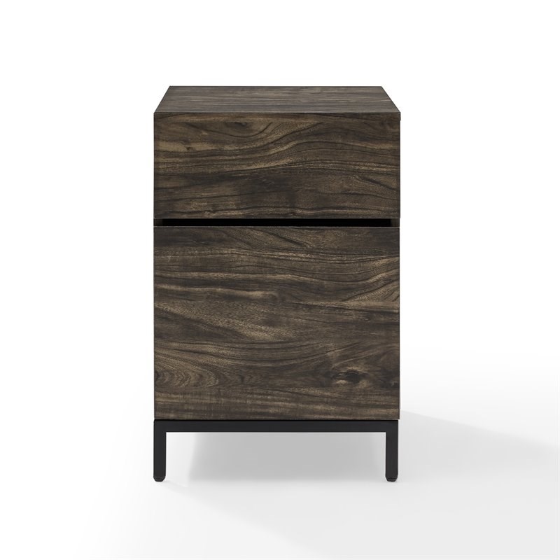 Crosley Furniture Jacobsen Modern Wood File Cabinet in Brown/Black