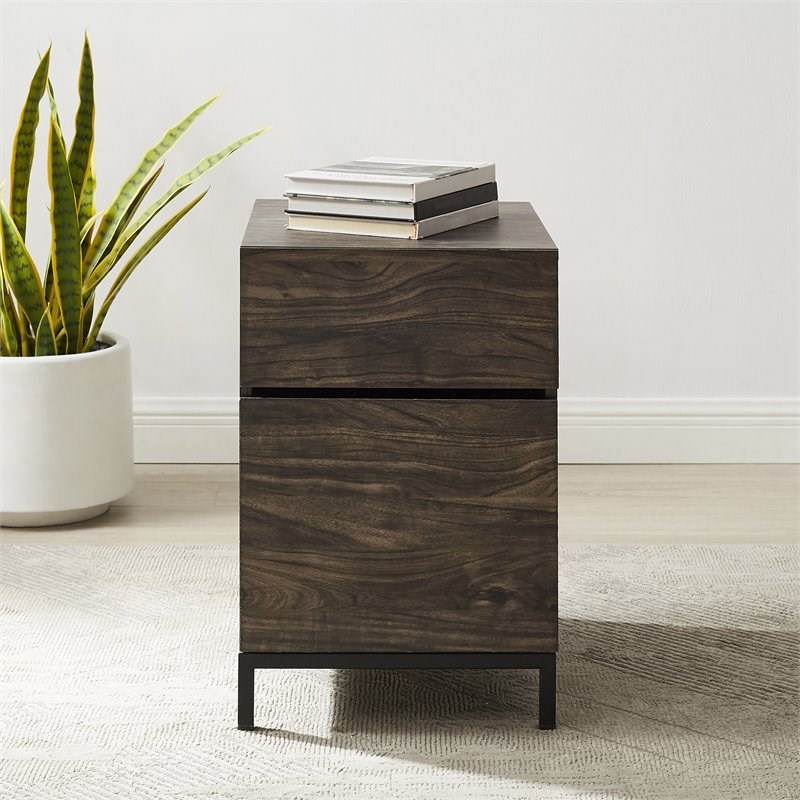 Crosley Furniture Jacobsen Modern Wood File Cabinet in Brown/Black