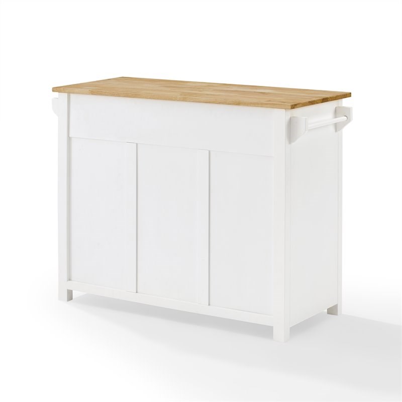Crosley Furniture Laurel Modern Wood Kitchen Island/Cart in White/Natural