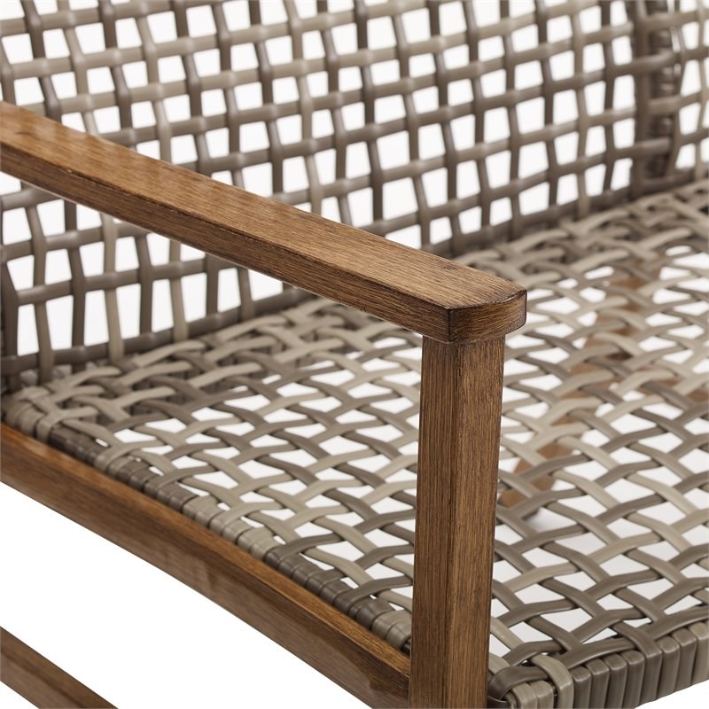 Crosley Furniture Ridley 4-piece Coastal Wicker Outdoor Sofa Set in Gray/Brown
