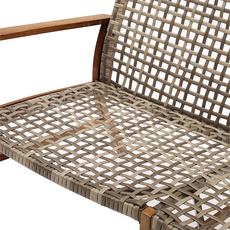 Crosley Furniture Ridley 4-piece Wicker Outdoor Conversation Set in Gray/Brown