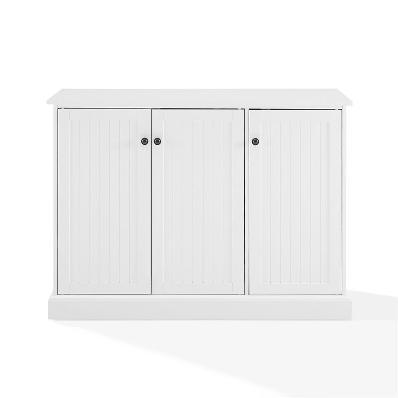 Crosley Furniture Shoreline Coastal MDF Wood Sideboard in White