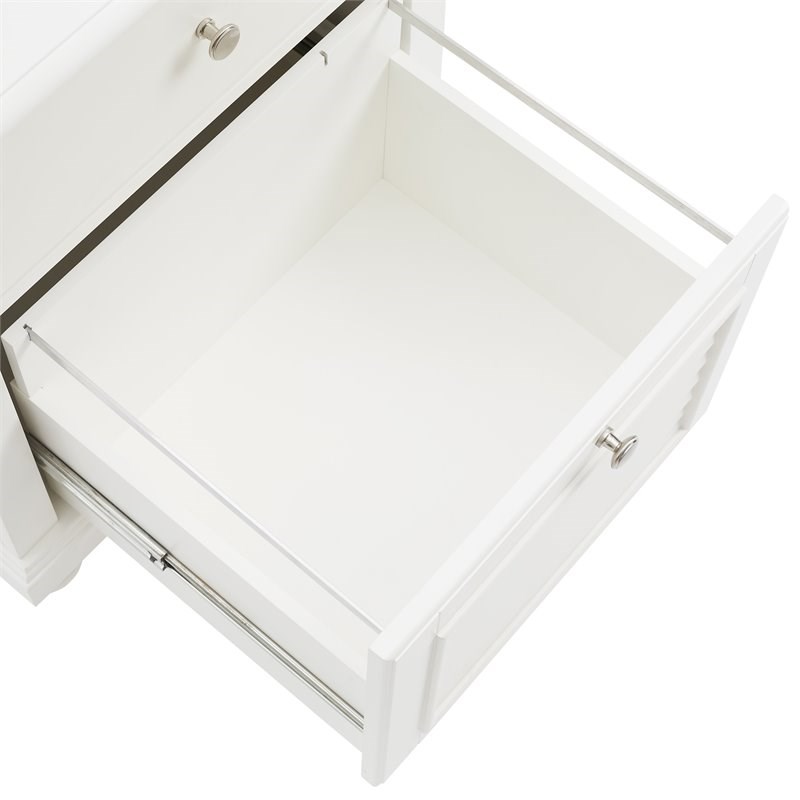 Crosley Furniture Palmetto 2-piece Wood Computer Desk w/ File Cabinet in White