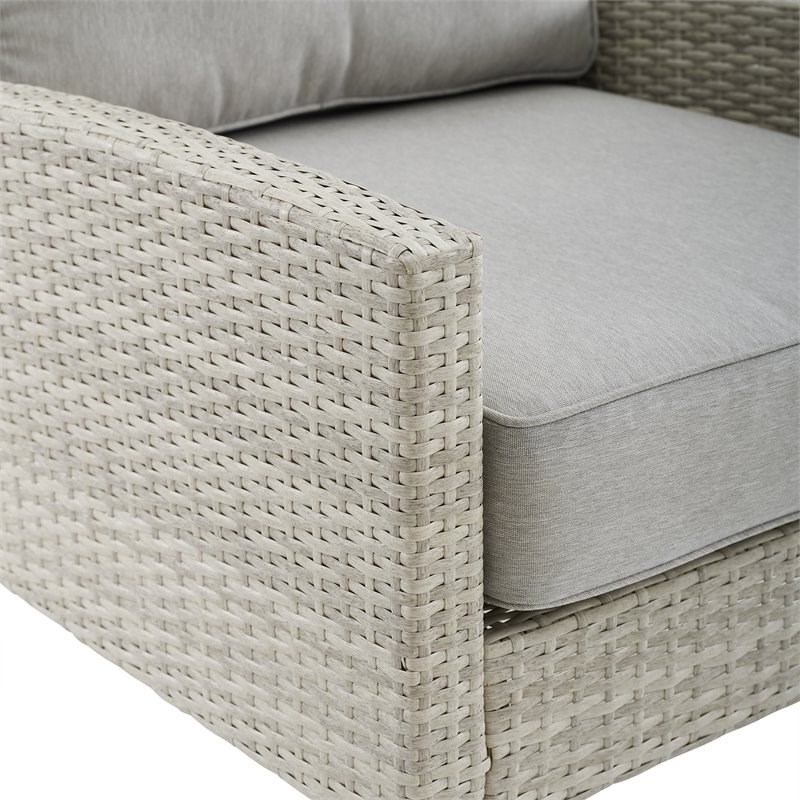 Crosley Furniture Capella 3-piece Modern Wicker Outdoor Chair Set in Gray