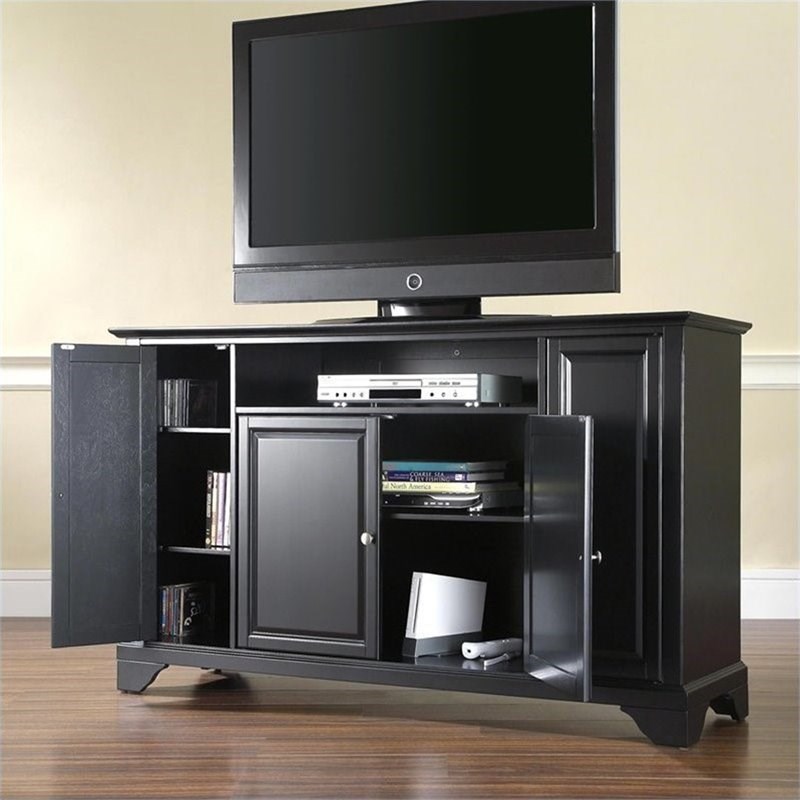 crosley lafayette 60" tv stand in black - kf10001bbk