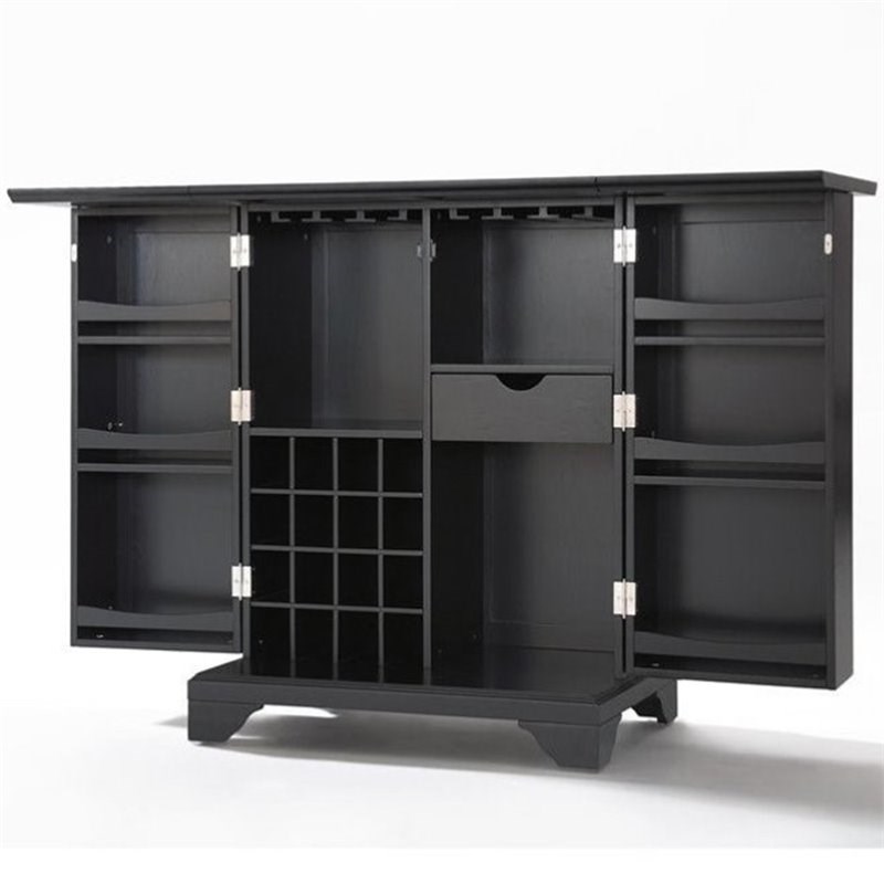Crosley LaFayette Expandable Bar Cabinet in Black