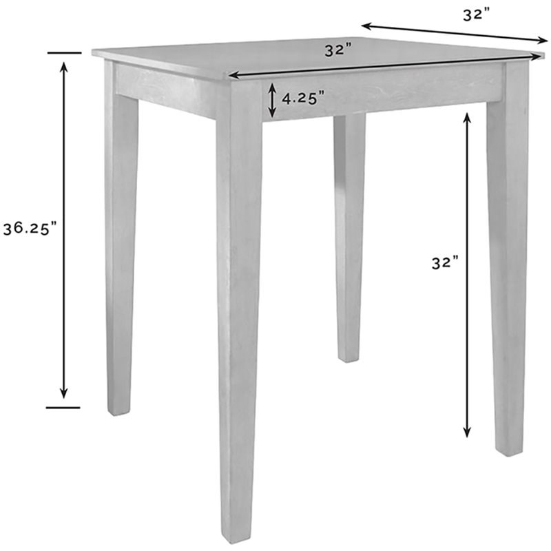 crosley tapered leg counter height dining table in black - kd20002bk