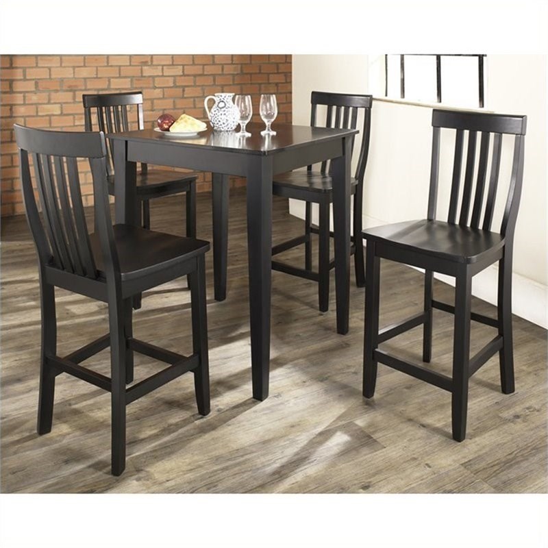 Crosley 5 Piece Counter Height Dining Set in Black