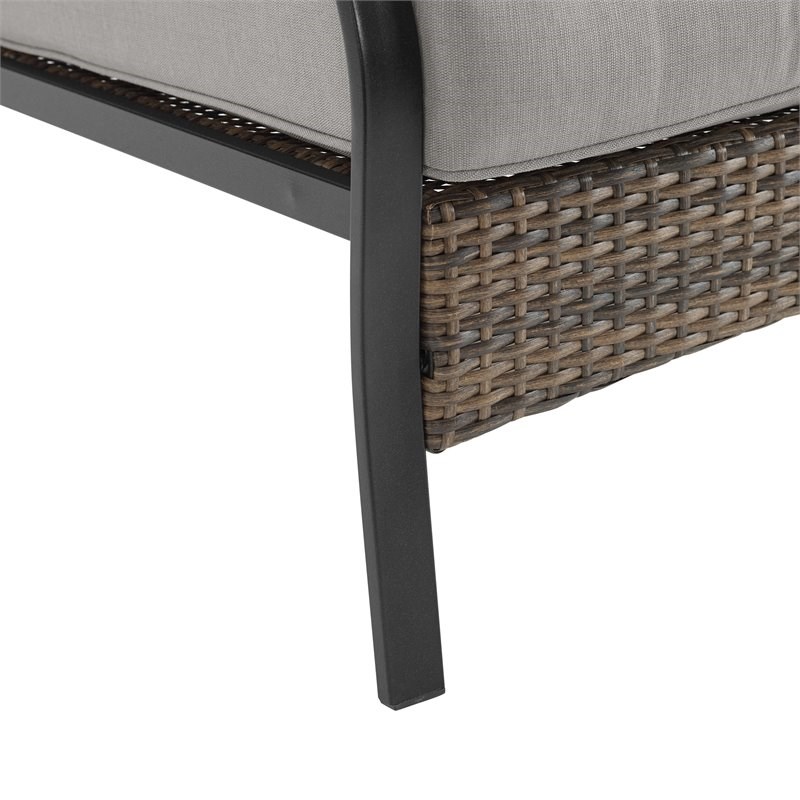 Crosley Furniture Dahlia Traditional Metal/Fabric Outdoor Sofa in Taupe Gray