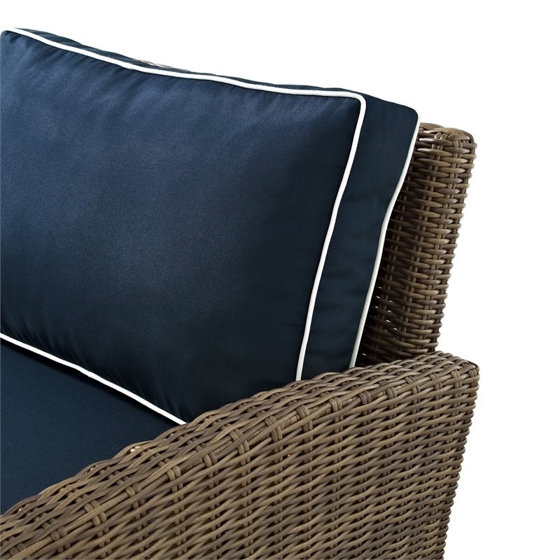 Crosley Furniture Bradenton 5-Piece Fabric Swivel Rocker & Sofa Set in Navy