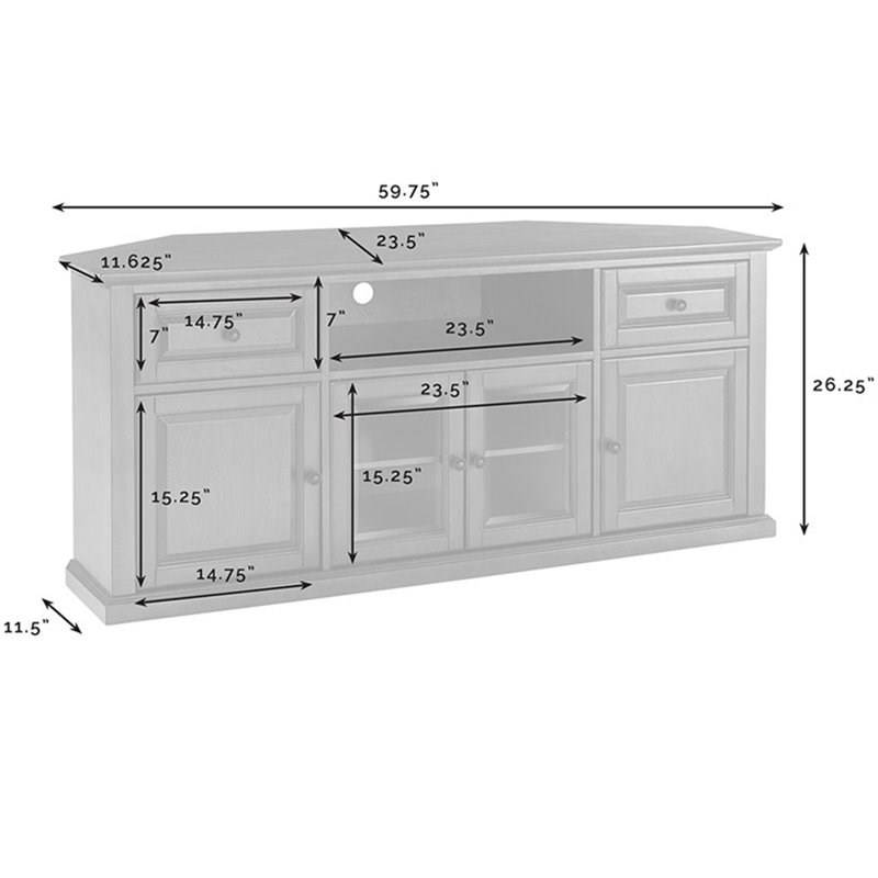 Crosley Shelby 60" Corner TV Stand in Black Homesquare