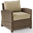 Crosley Bradenton Wicker Patio Chair in Brown and Sand