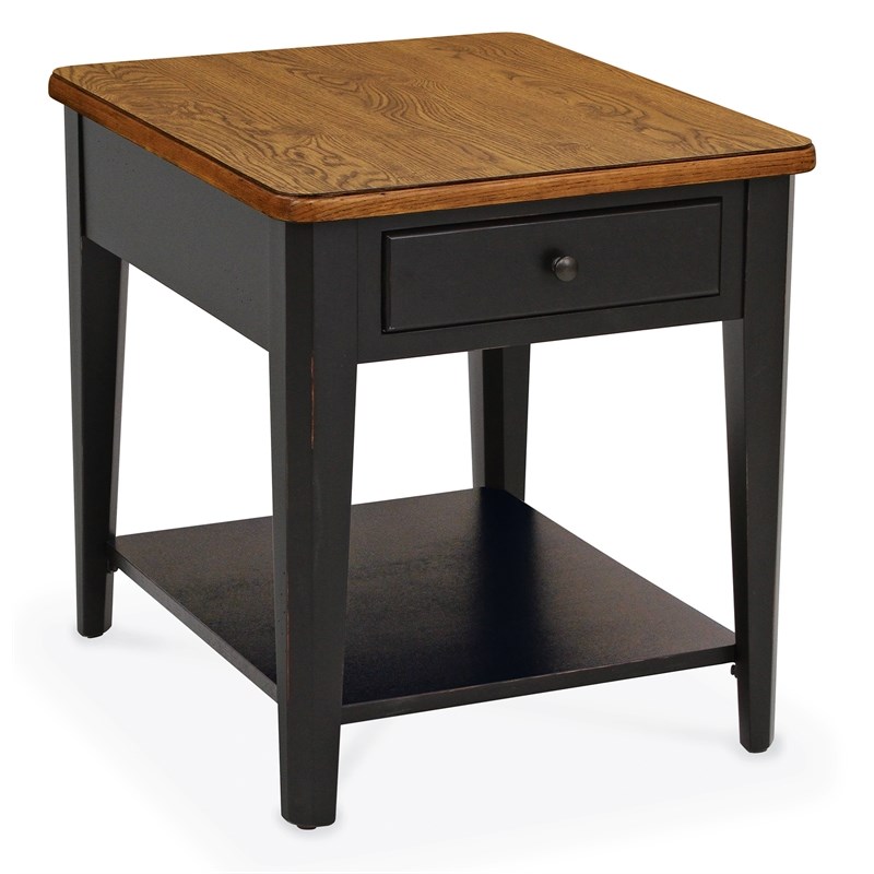 Casual Choice Solid Wood End Table in Chestnut and Black Finish