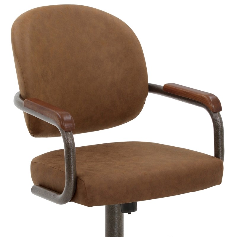 Chromcraft Douglas Swivel Dining Chair in Walnut and Texture Bronze (Set of 2)
