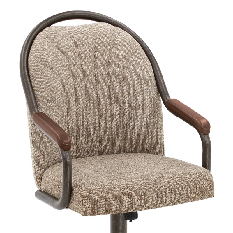Chromcraft Douglas Swivel Dining Chair in Walnut and Texture Bronze (Set of 2)