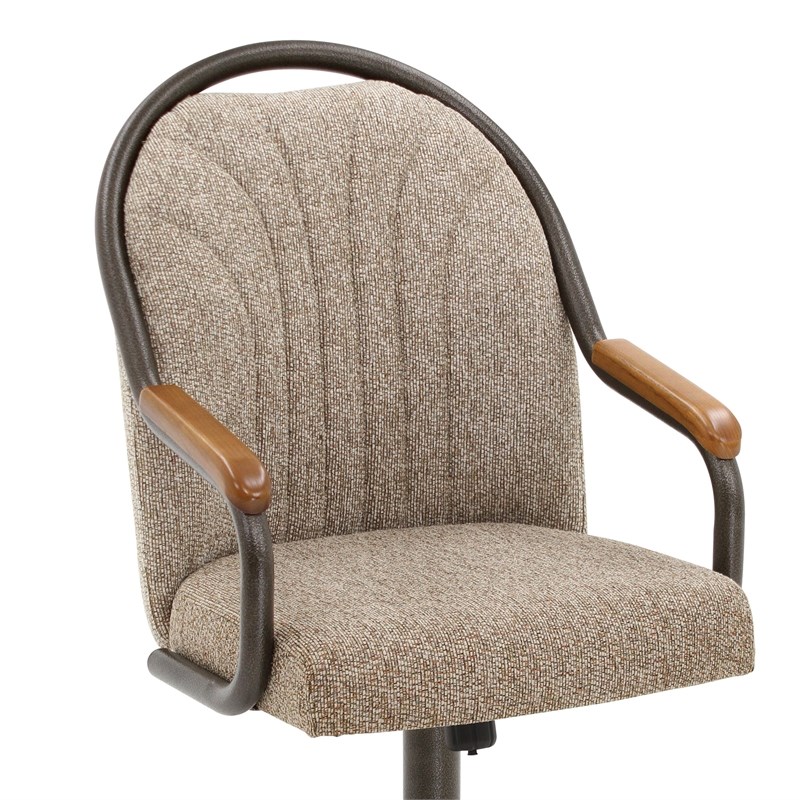 Chromcraft Douglas Swivel Dining Chair in Chestnut and Texture Bronze