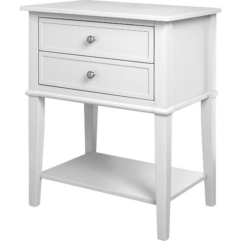 Ameriwood Home Franklin 2 Drawer Accent Table in White