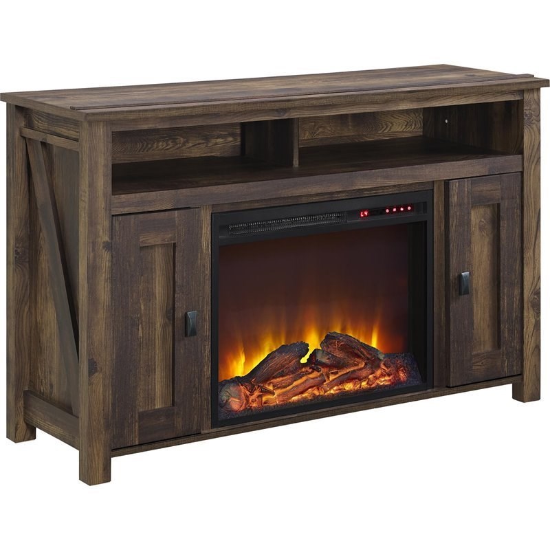 Altra Furniture Farmington 50'' Fireplace TV Stand in Heritage Pine