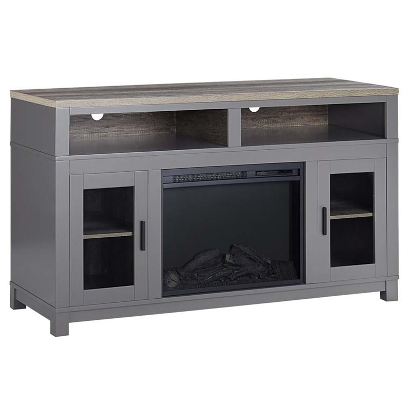Ameriwood Home Carver Electric Fireplace TV Stand in Gray