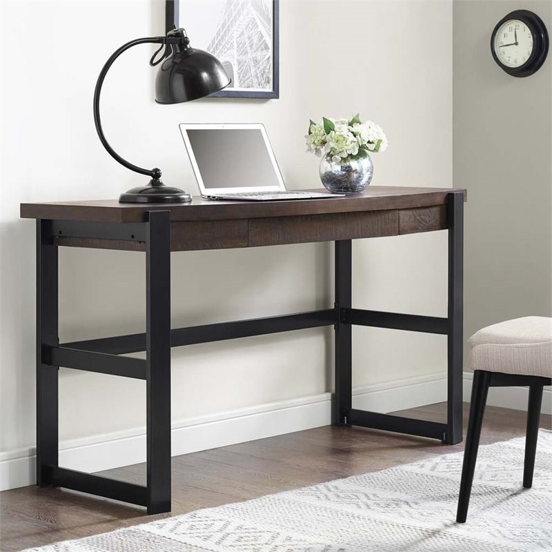 Ameriwood Home Castling Writing Desk in Espresso and Black | Homesquare