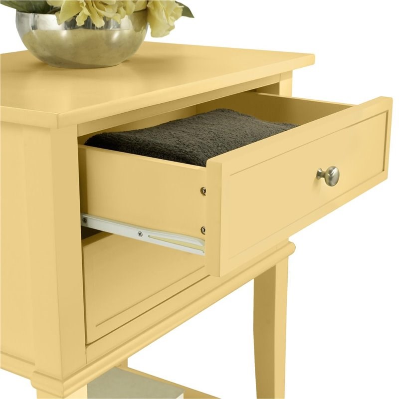 Ameriwood Home Franklin 2 Drawer Accent Table in Yellow | Homesquare