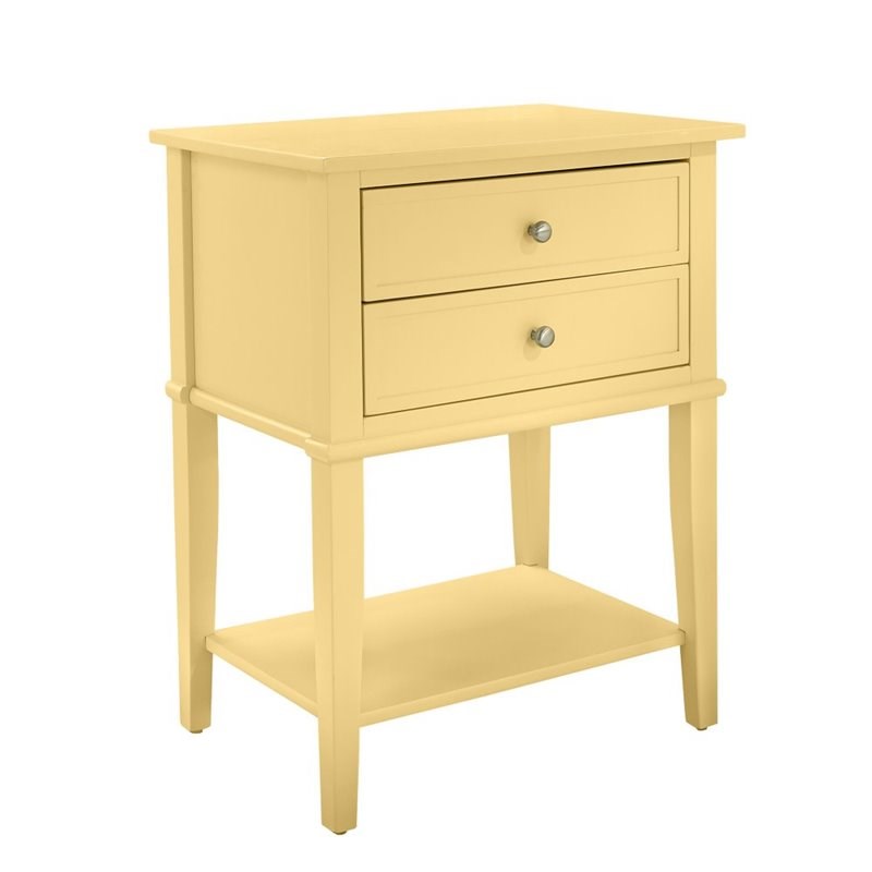 Ameriwood Home Franklin 2 Drawer Accent Table in Yellow