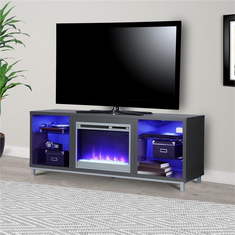 Ameriwood Home Lumina Fireplace TV Stand for TVs up to 70'' Wide in Gray