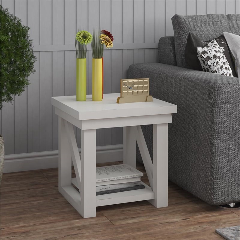 Ameriwood Home Crestwood End Table in White