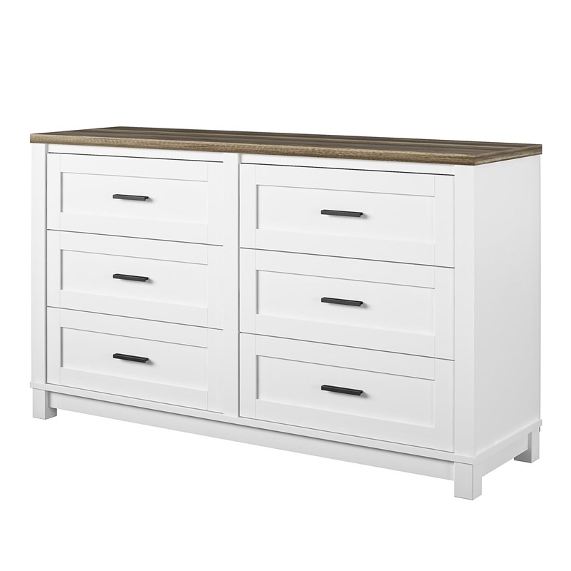 Ameriwood Home Chapel Hill 6 Drawer Dresser in White Homesquare