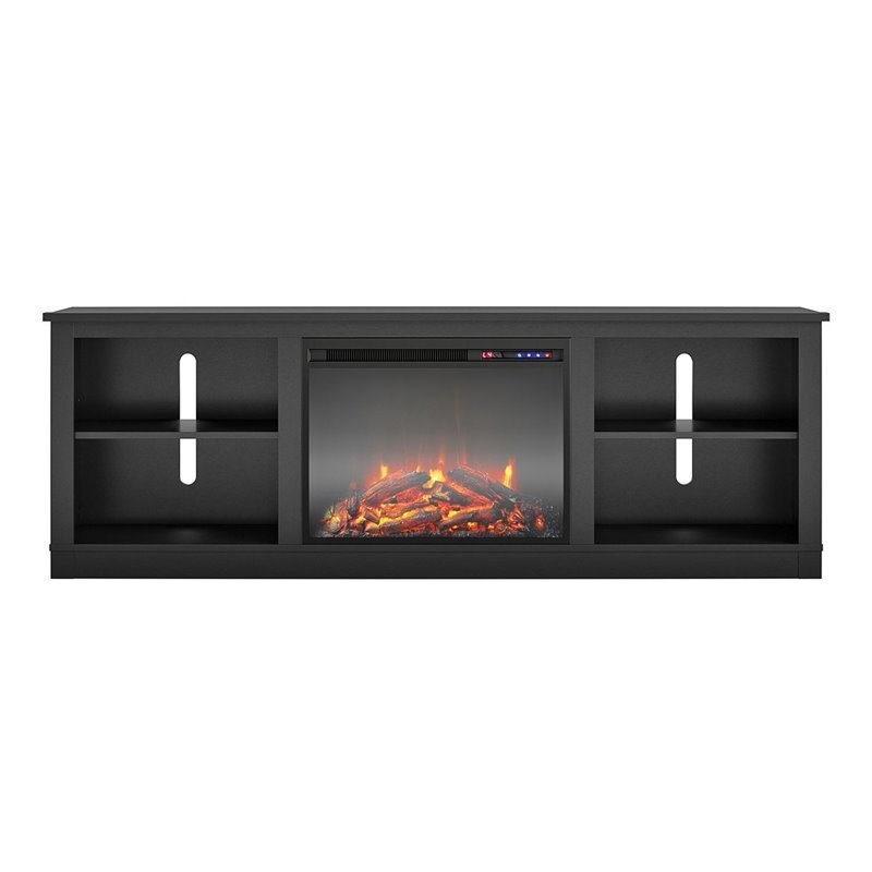 ameriwood home edgewood fireplace tv stand up to 75" in black