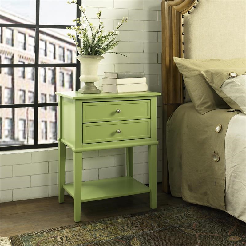 Ameriwood Home Franklin Accent Table with 2 Drawers in Green