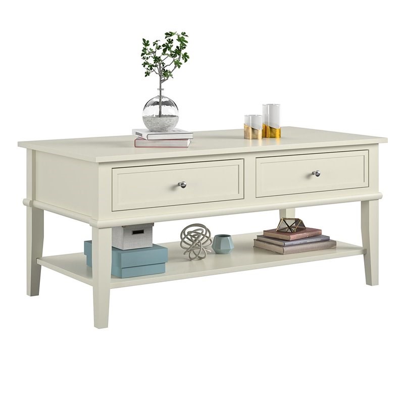 Ameriwood Home Franklin Coffee Table in Soft White