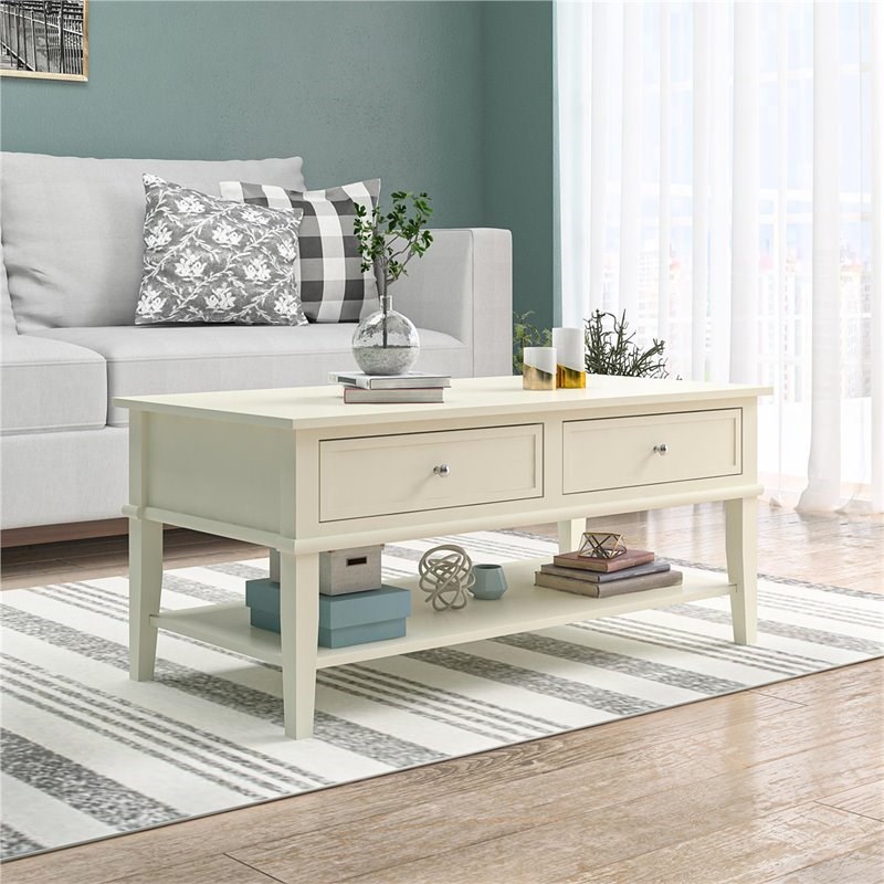 Ameriwood Home Franklin Coffee Table in Soft White
