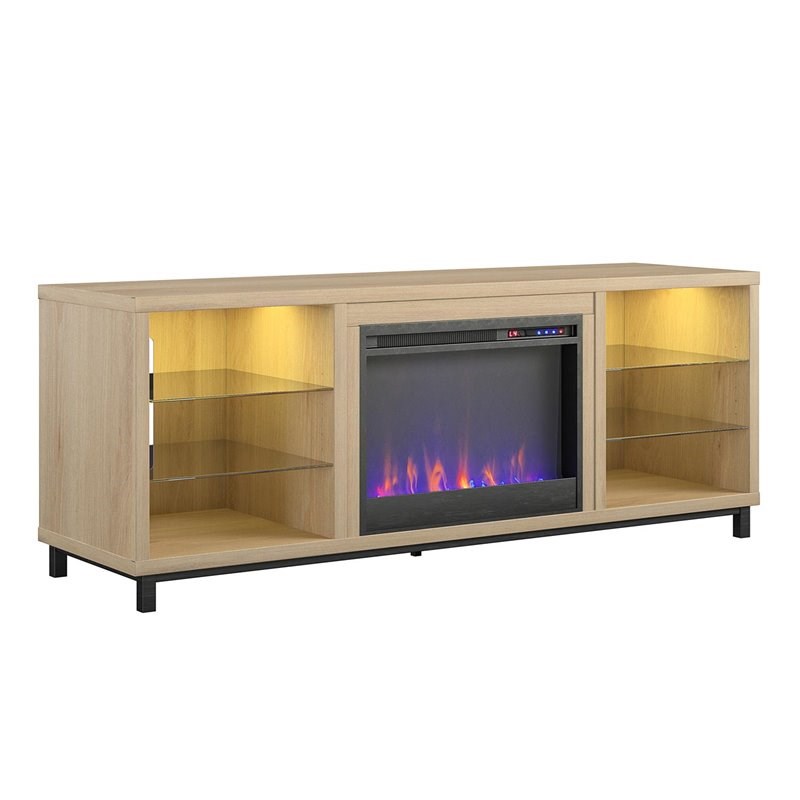 ameriwood home lumina deluxe fireplace tv stand for tvs up ...