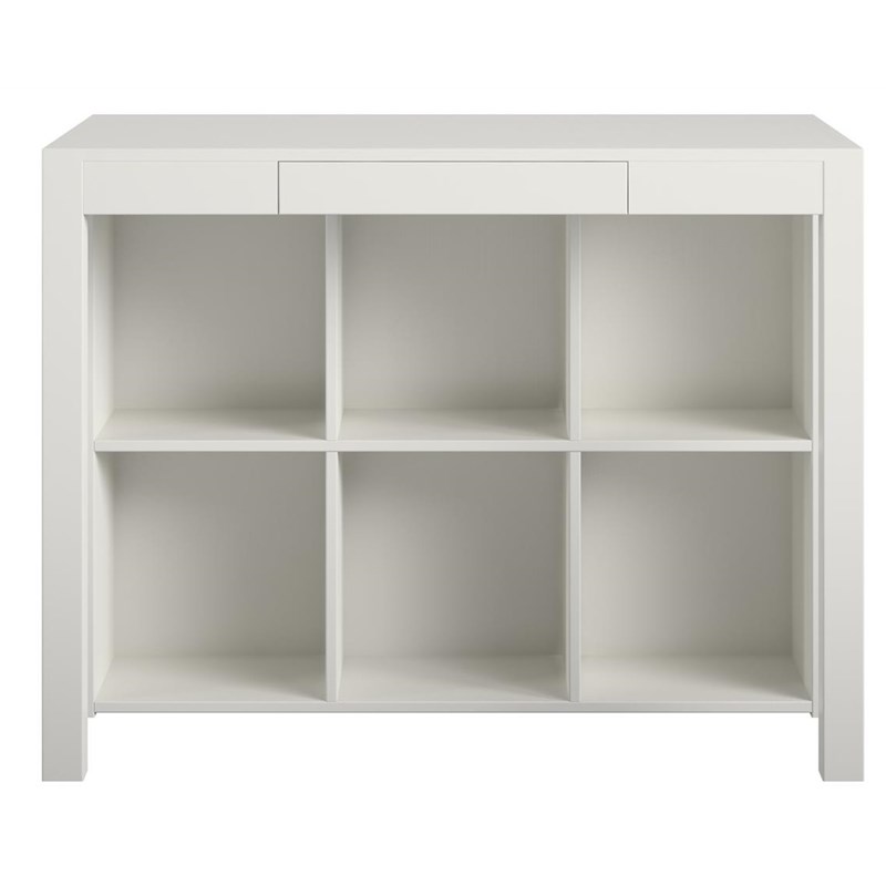 Ameriwood Home Parsons Computer Desk with Cubbies in White