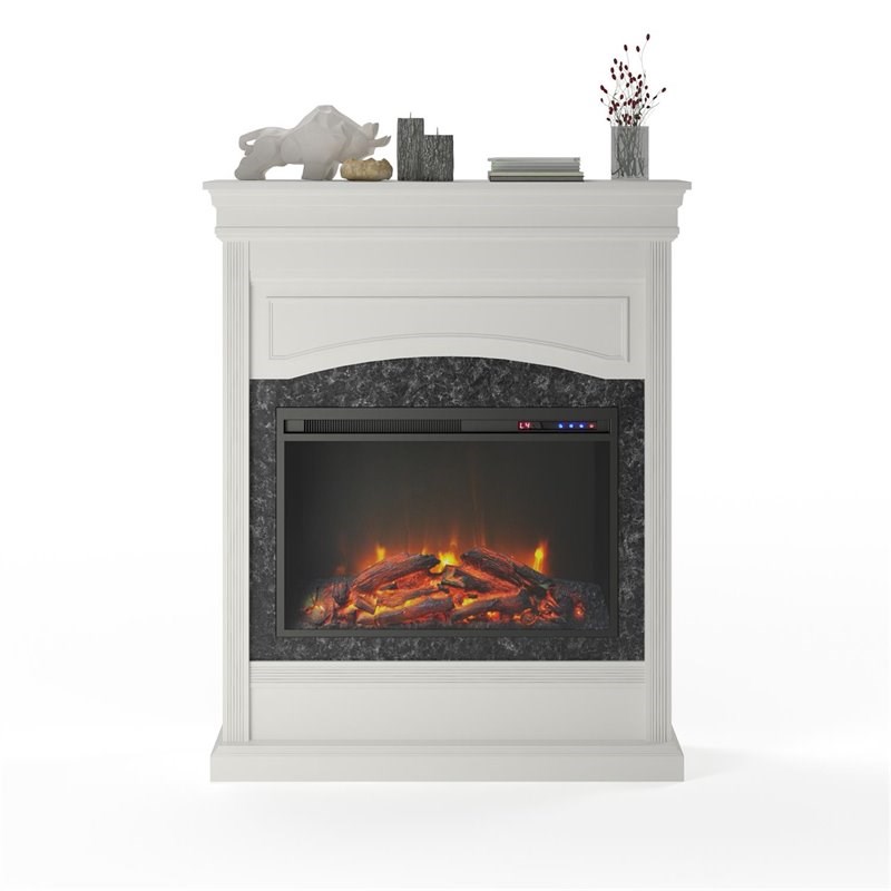 Ameriwood Home Lamont Electric Fireplace in White