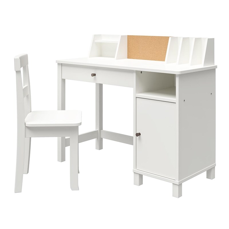 Ameriwood Home Abigail Kids Desk with Chair in White