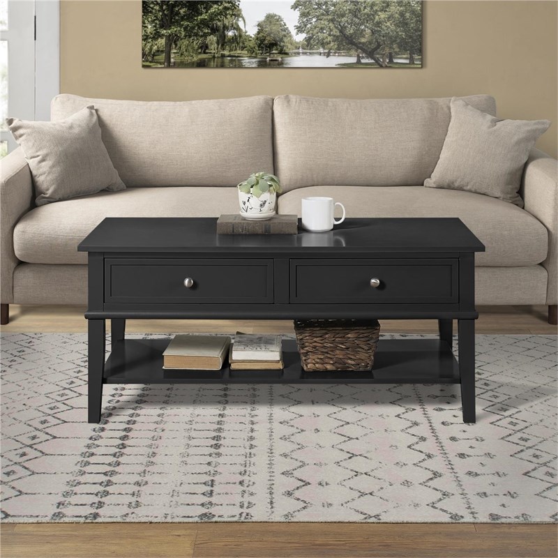 Ameriwood Home Franklin Coffee Table in Black