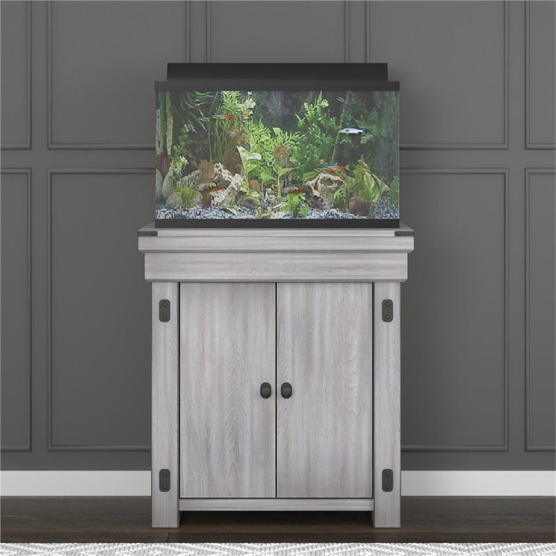 Flipper Wildwood 20 Gallon Aquarium Stand in Rustic White Homesquare