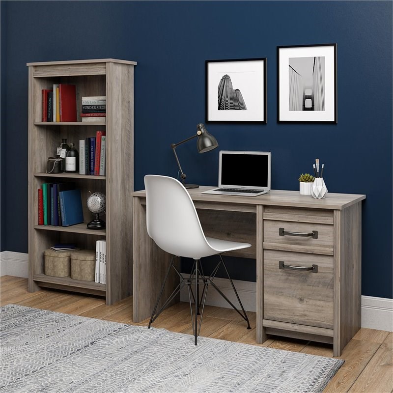 Ameriwood Home Bassinger Computer Desk in Gray Oak Homesquare