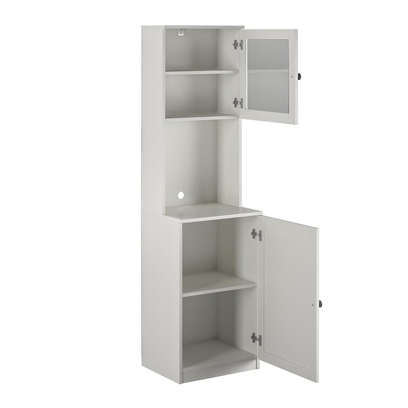 Ameriwood Home Vienna Tall Bar Cabinet in White | Homesquare