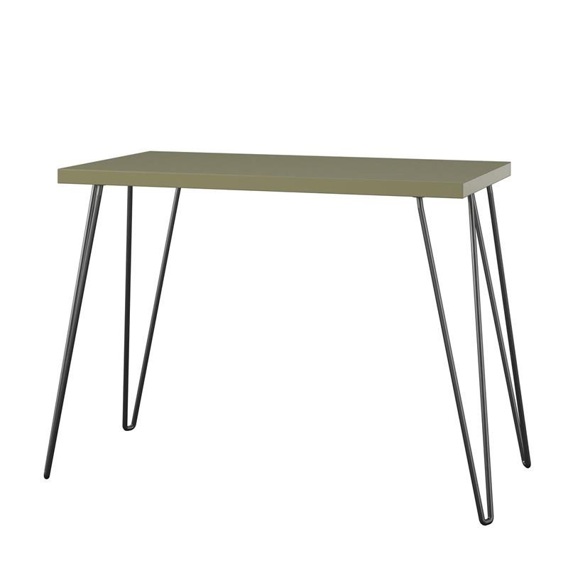 Ameriwood Home Owen Retro Writing Desk with Metal Hairpin Legs Olive Green/Black
