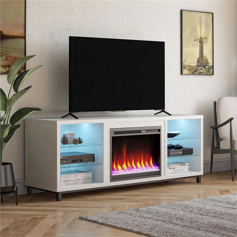 Ameriwood Home Lumina Deluxe Fireplace TV Stand for TVs up to 70