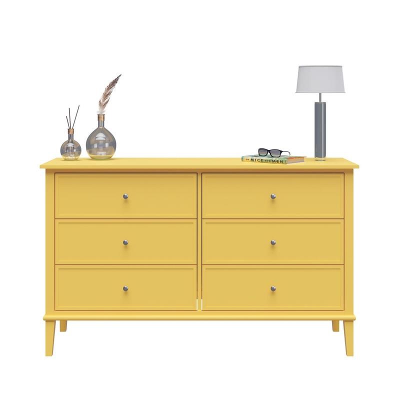 Ameriwood Home Franklin 6 Drawer Dresser in Yellow