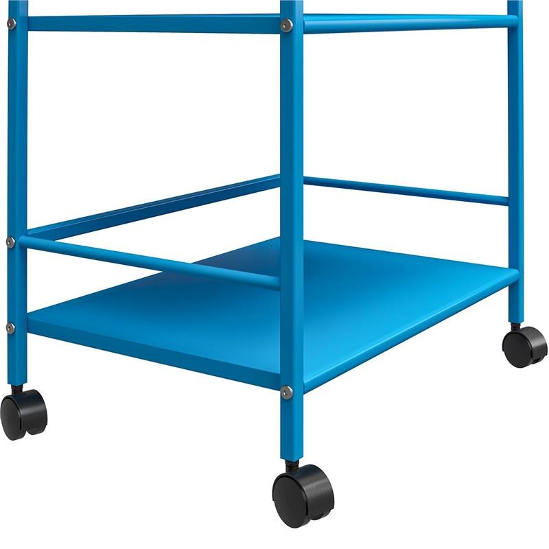 Novogratz Cache Metal Rolling Cart in Blue