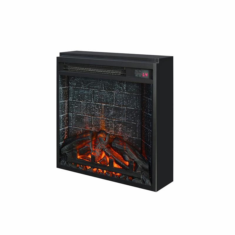 Altra Flame 18 inch Electric Glass Front Fireplace Insert with Remote in Black