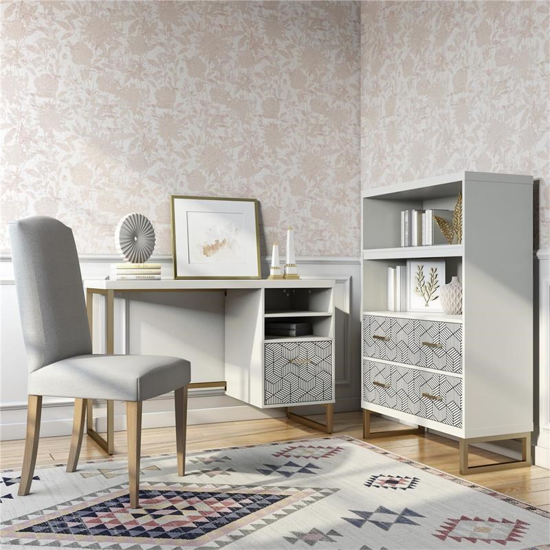 CosmoLiving by Cosmopolitan Scarlett Bookcase with Drawers in White