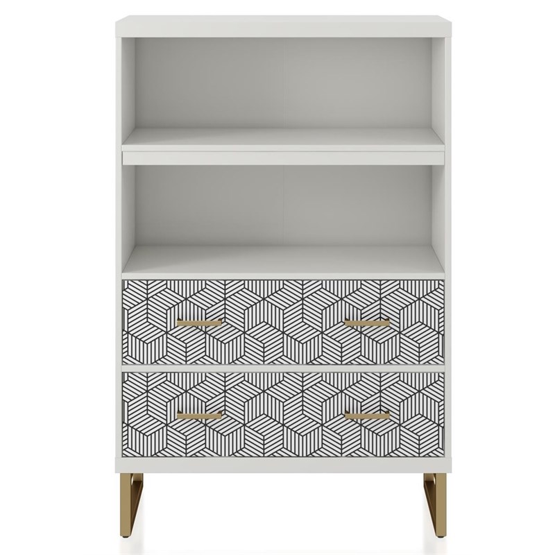 CosmoLiving by Cosmopolitan Scarlett Bookcase with Drawers in White